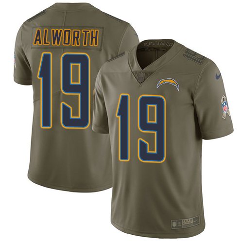 Nike Chargers 19 Lance Alworth Olive Salute To Service Limited Jersey
