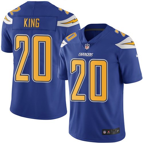 Nike Chargers 20 Desmond King Royal Color Rush Limited Jersey - Click Image to Close