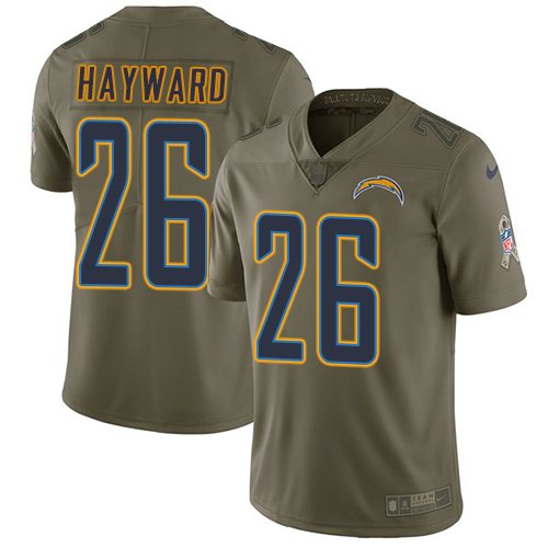 Nike Chargers 26 Casey Hayward Olive Salute To Service Limited Jersey
