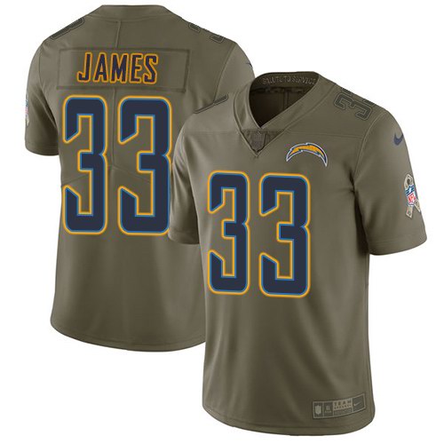 Nike Chargers 33 Derwin James Olive Salute To Service Limited Jersey