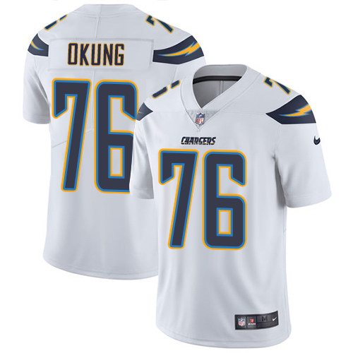 Nike Chargers 76 Russell Okung White Youth Vapor Untouchable Limited Jersey