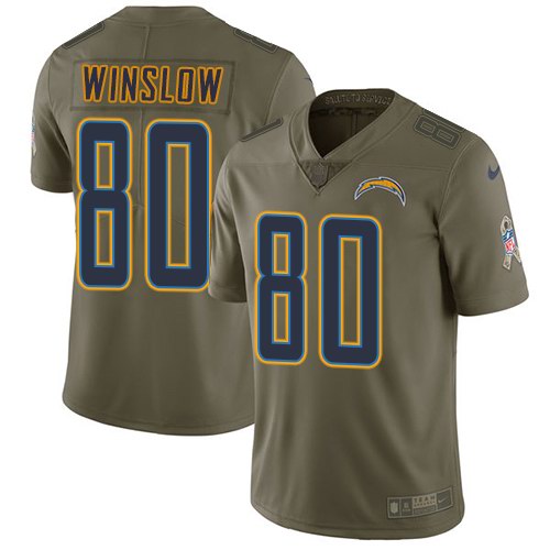 Nike Chargers 80 Kellen Winslow Olive Salute To Service Limited Jersey