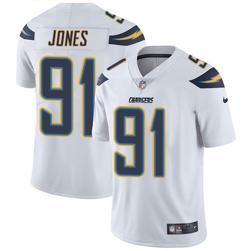 Nike Chargers 91 Justin Jones White Youth Vapor Untouchable Limited Jersey