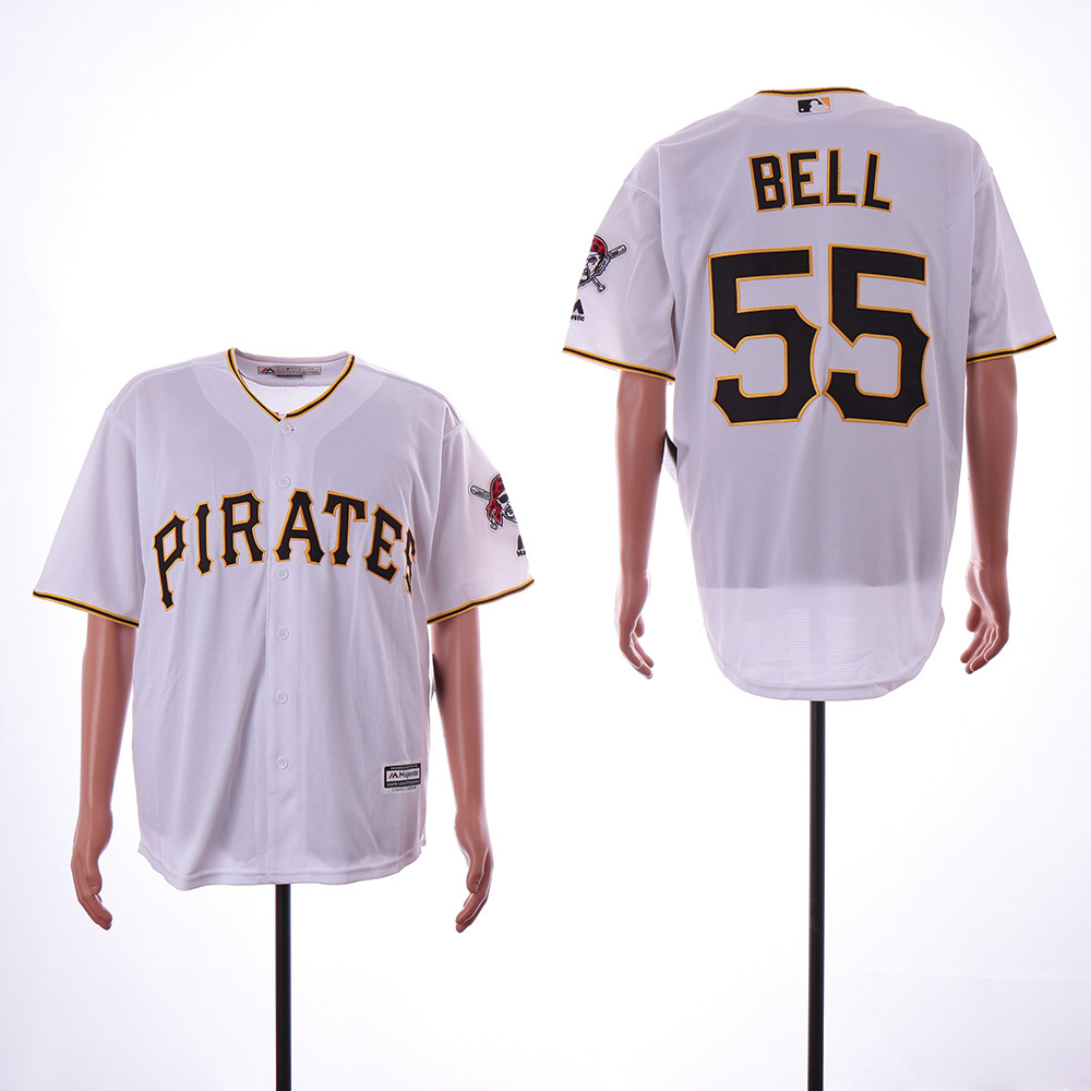 Pirates 55 Josh Bell White Cool Base Jersey