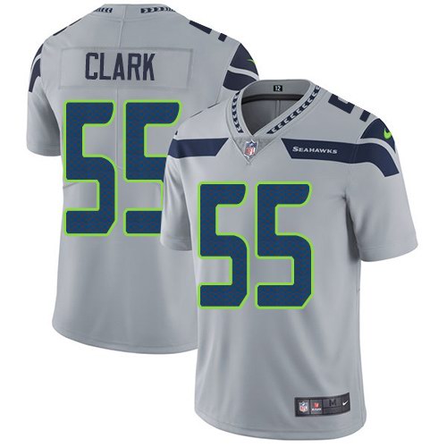 Nike Seahawks 55 Frank Clark Gray Vapor Untouchable Limited Jersey