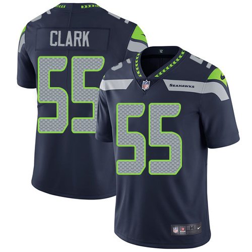 Nike Seahawks 55 Frank Clark Navy Vapor Untouchable Limited Jersey