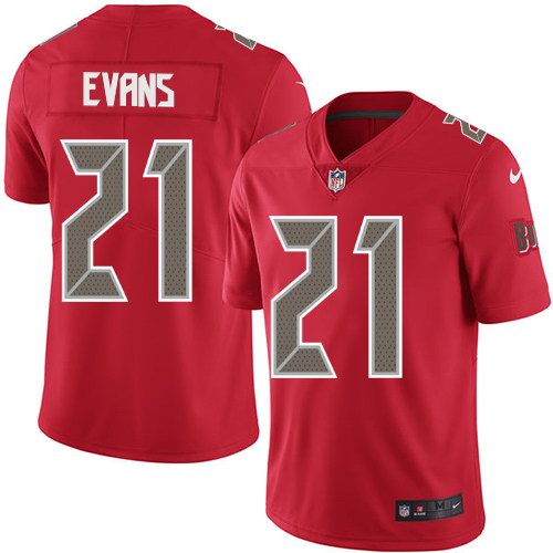 Nike Buccaneers 21 Justin Evans Red Youth Color Rush Limited Jersey