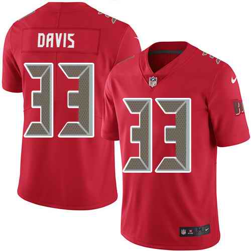 Nike Buccaneers 33 Carlton Davis Red Color Rush Limited Jersey