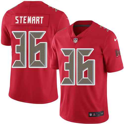Nike Buccaneers 36 M.J. Stewart Red Youth Color Rush Limited Jersey