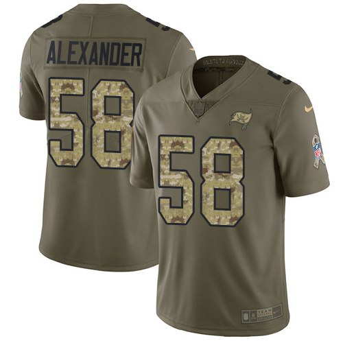 Nike Buccaneers 58 Kwon Alexander Olive Camo Salute To Service Limited Jersey