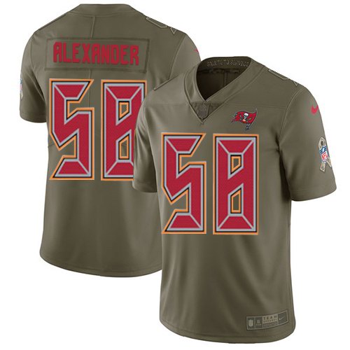 Nike Buccaneers 58 Kwon Alexander Olive Salute To Service Limited Jersey