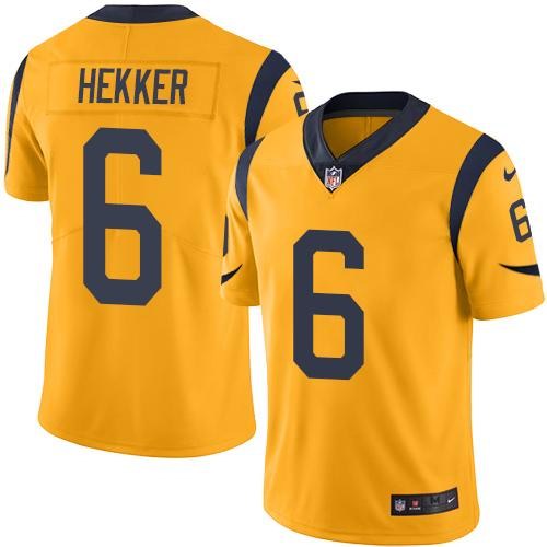 Nike Rams 6 Johnny Hekker Gold Color Rush Limited Jersey