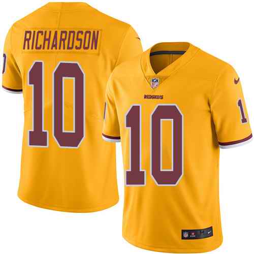 Nike Redskins 10 Paul Richardson Gold Color Rush Limited Jersey