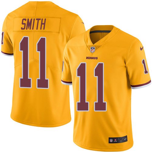 Nike Redskins 11 Alex Smith Gold Youth Color Rush Limited Jersey