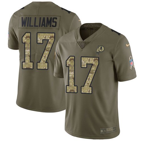 Nike Redskins 17 Doug Williams Olive Camo Salute To Service Limited Jersey