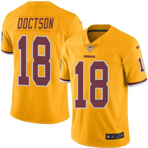 Nike Redskins 18 Josh Doctson Gold Color Rush Limited Jersey