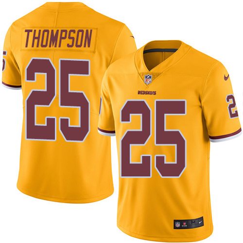 Nike Redskins 25 Chris Thompson Gold Color Rush Limited Jersey