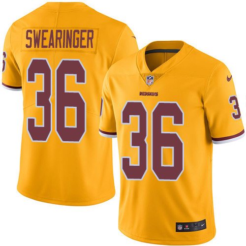 Nike Redskins 36 D. J. Swearinger Gold Youth Color Rush Limited Jersey - Click Image to Close