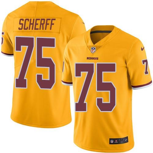 Nike Redskins 75 Brandon Scherff Gold Youth Color Rush Limited Jersey