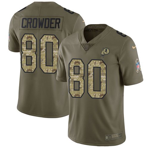 Nike Redskins 80 Jamison Crowder Olive Camo Salute To Service Limited Jersey