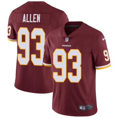Nike Redskins 93 Jonathan Allen Burgundy Red Youth Vapor Untouchable Limited Jersey