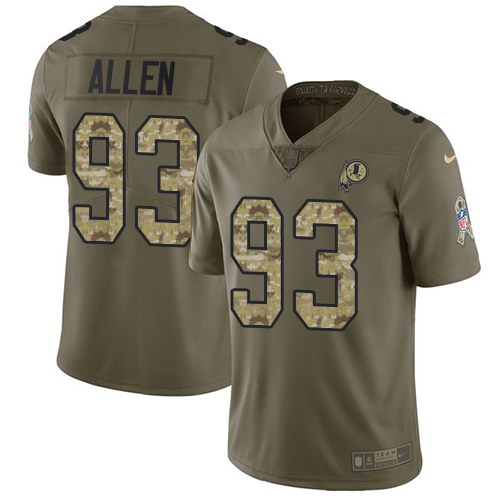 Nike Redskins 93 Jonathan Allen Olive Camo Salute To Service Limited Jersey