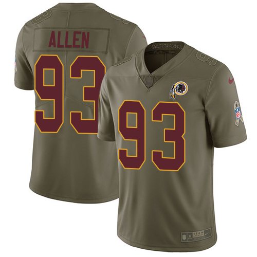 Nike Redskins 93 Jonathan Allen Olive Salute To Service Limited Jersey