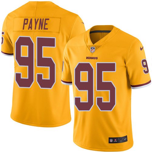 Nike Redskins 95 Da'Ron Payne Gold Color Rush Limited Jersey