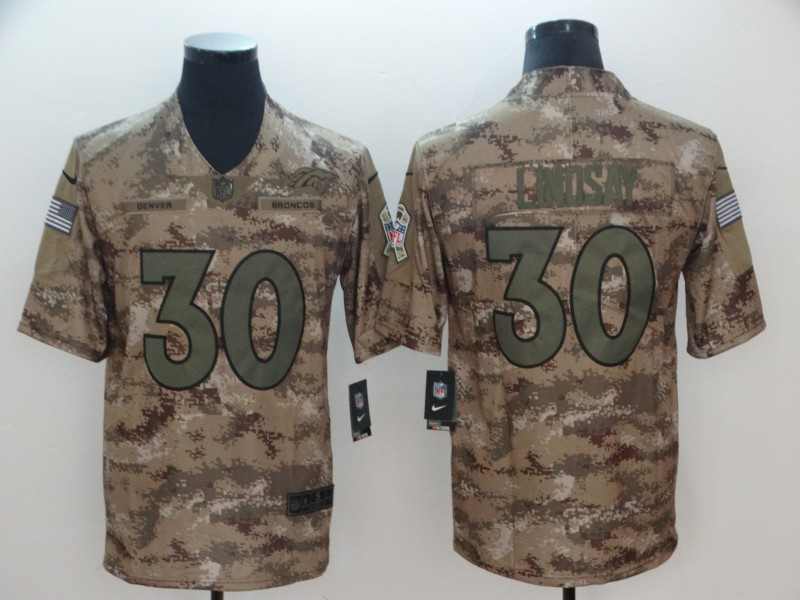 Nike Broncos 30 Phillip Lindsay Camo Salute To Service Limited Jersey