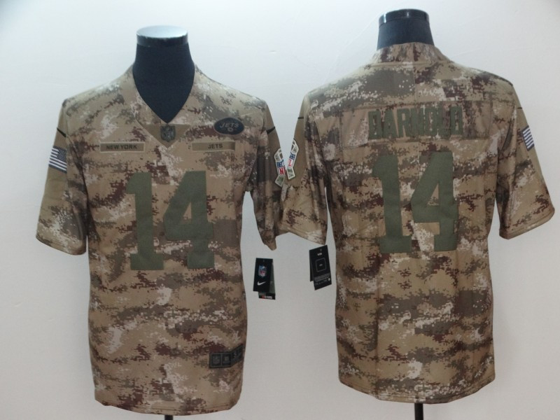 Nike Jets 14 Sam Darnold Camo Salute To Service Limited Jersey