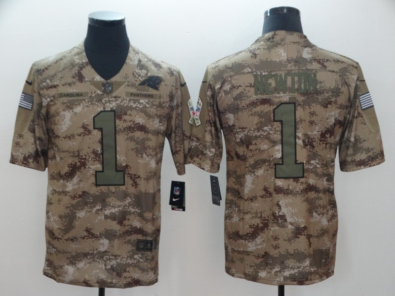 Nike Panthers 1 Cam Newton Camo Salute To Service Limited Jersey