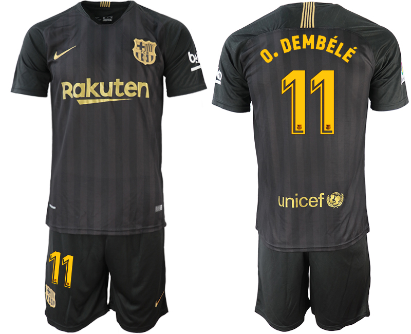 2018-19 Barcelona 11 O. DEMBELE Black Training Jersey