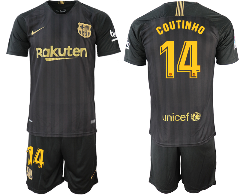 2018-19 Barcelona 14 COUTINHO Black Training Jersey