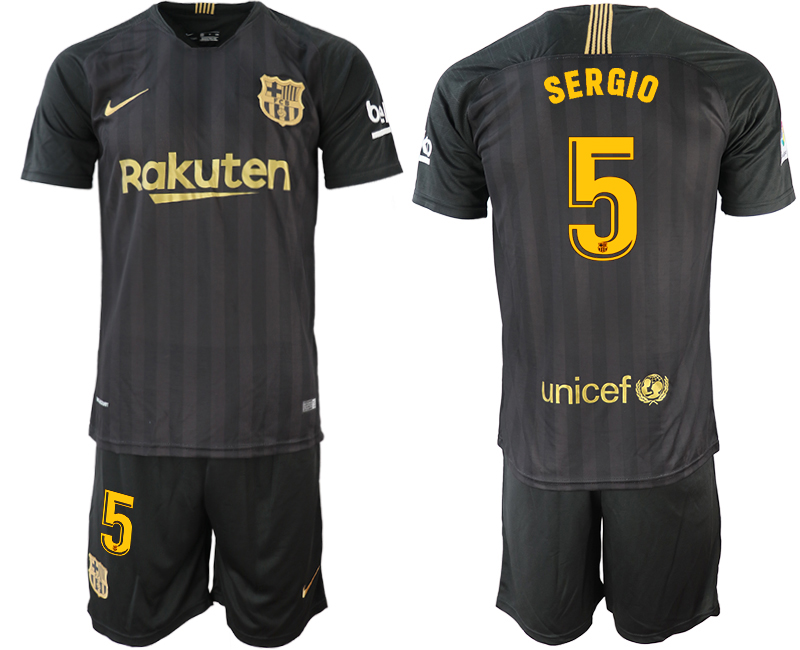 2018-19 Barcelona 5 SERGIO Black Training Jersey
