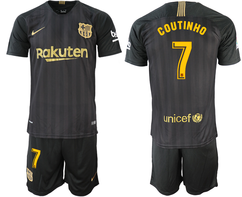2018-19 Barcelona 7 COUTINHO Black Training Jersey