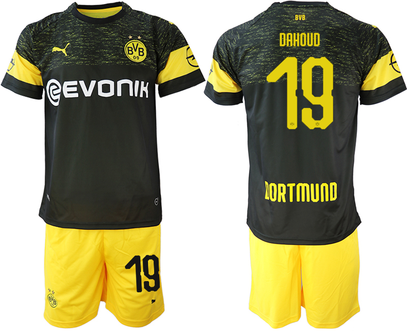 2018-19 Dortmund 19 DAHOUD Away Soccer Jersey