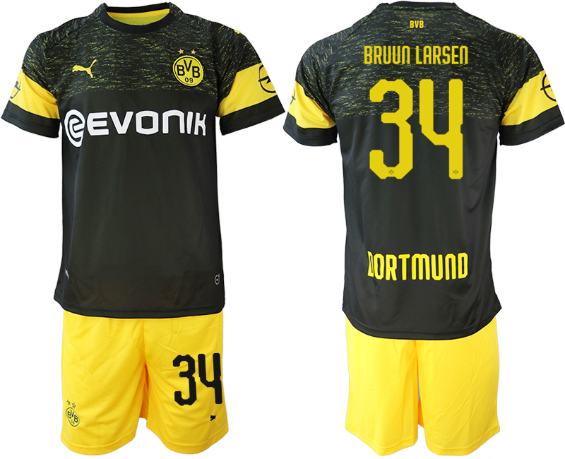 2018-19 Dortmund 34 BRUUN LARSEN Away Soccer Jersey
