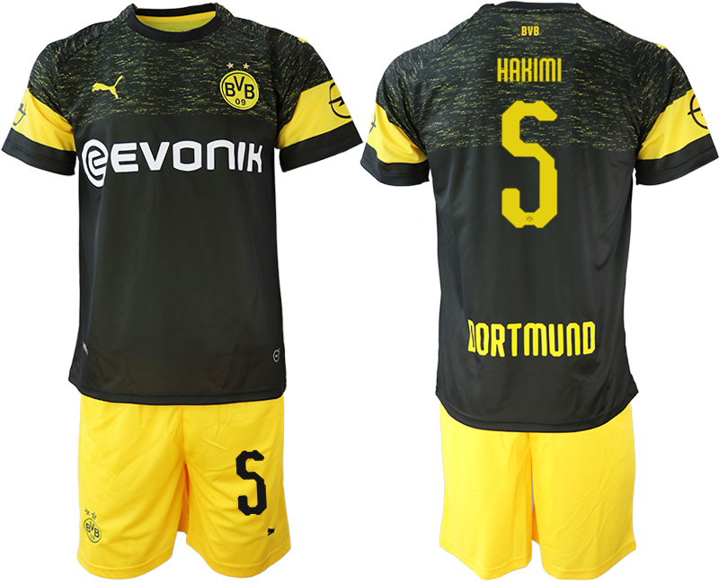 2018-19 Dortmund 5 HAKIMI Away Soccer Jersey