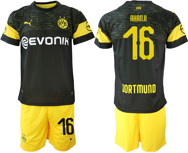 2018-19 Dortmund 6 AKANJI Away Soccer Jersey