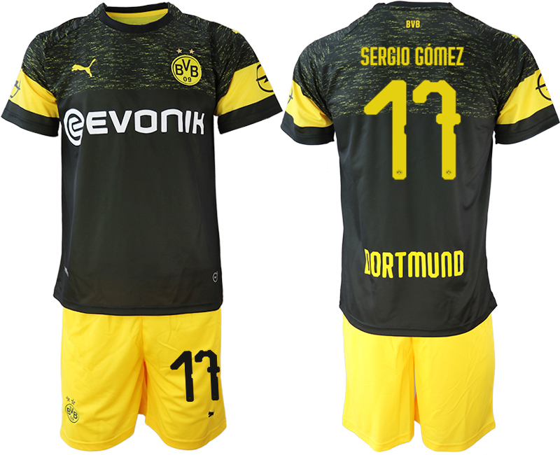 2018-19 Dortmund 7 SERGIO GOMEZ Away Soccer Jersey