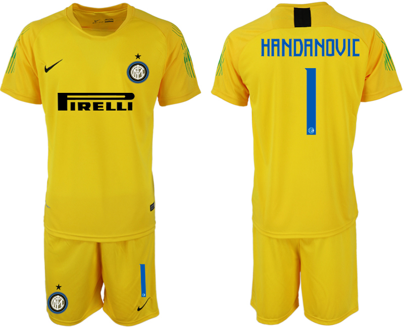 2018-19 Inter Milan 1 HANDANOVIC Yellow Goalkeeper Soccer Jersey