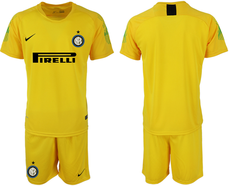 2018-19 Inter Milan Yellow Goalkeeper Soccer Jersey - Click Image to Close