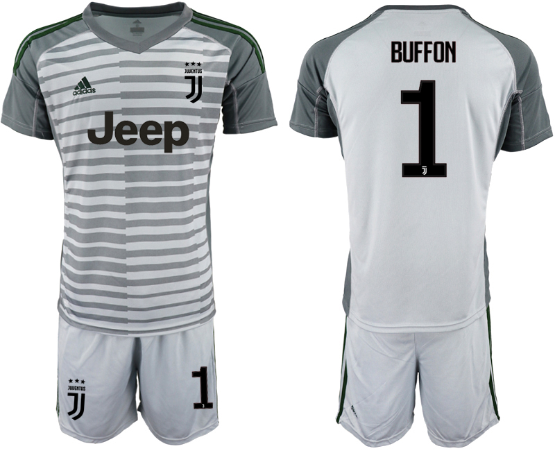2018-19 Juventus 1 BUFFON Gray Goalkeeper Soccer Jersey
