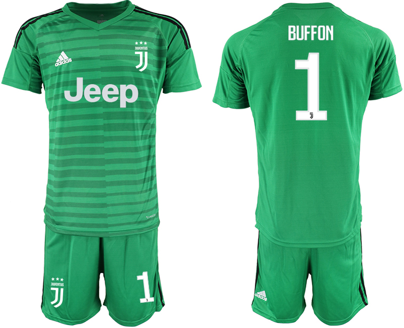 2018-19 Juventus 1 BUFFON Green Goalkeeper Soccer Jersey