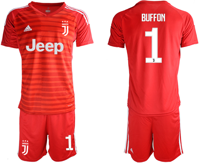 2018-19 Juventus 1 BUFFON Red Goalkeeper Soccer Jersey
