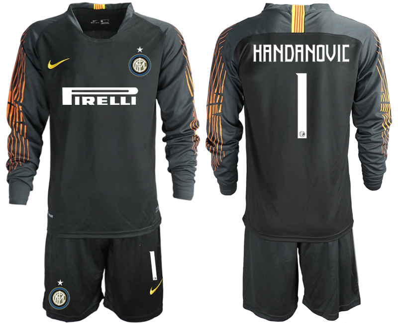 2018-19 Inter Milan 1 HANDANOVIC Black Long Sleeve Soccer Jersey
