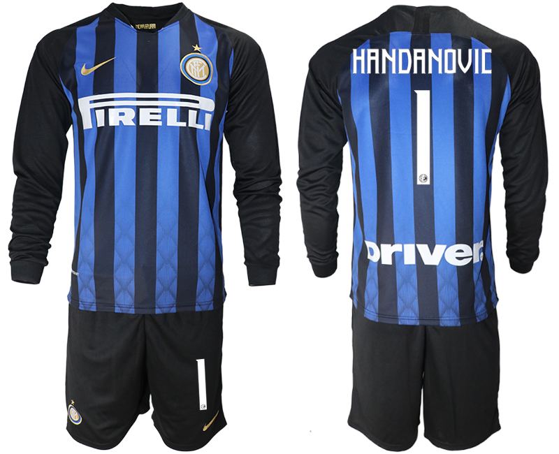2018-19 Inter Milan 1 HANDANOVIC Home Long Sleeve Soccer Jersey