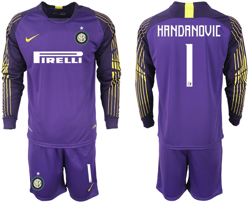 2018-19 Inter Milan 1 HANDANOVIC Purple Long Sleeve Soccer Jersey