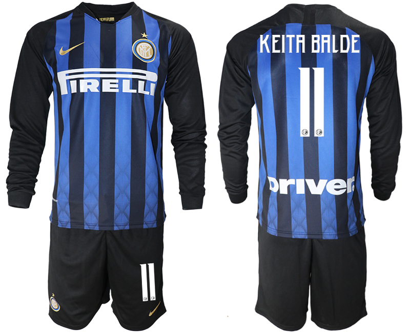 2018-19 Inter Milan 11 KEITA BALDE Home Long Sleeve Soccer Jersey