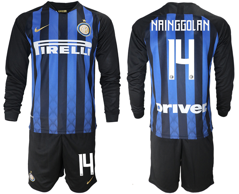 2018-19 Inter Milan 14 NAINGGOLAN Home Long Sleeve Soccer Jersey